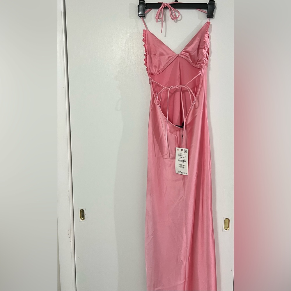 Zara Pink Satin Chemise - Picture 4 of 12